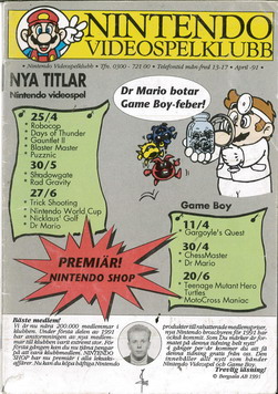 NINTENDOS VIDEOSPELSKLUBB 1991: APRIL