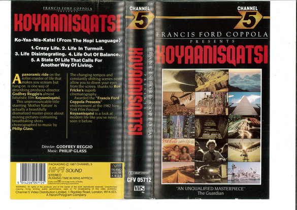 KAYAANISQATSI (VHS) UK