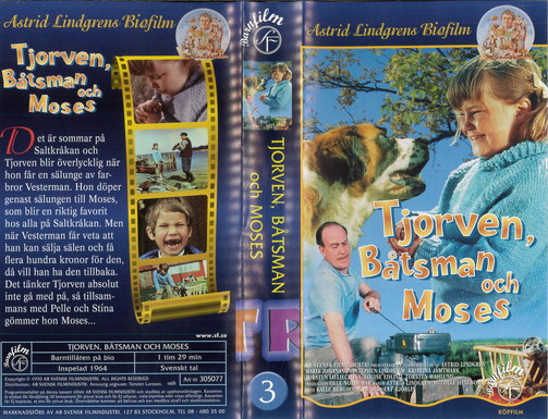 ASTRID LINDGREN  3 TJORVEN,BÅTSMAN OCH MOSES  (VHS)