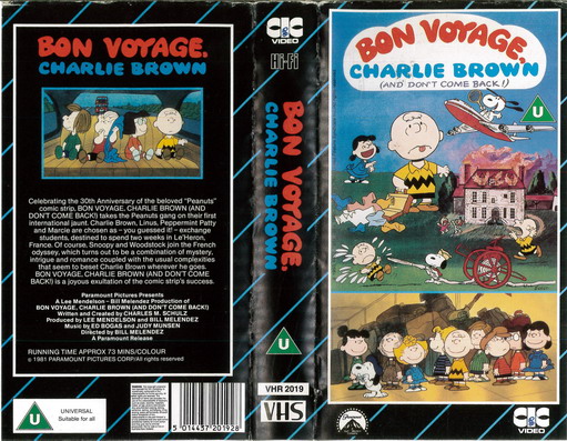 BON YOYAGE CHARLIE BROWN (VHS( UK