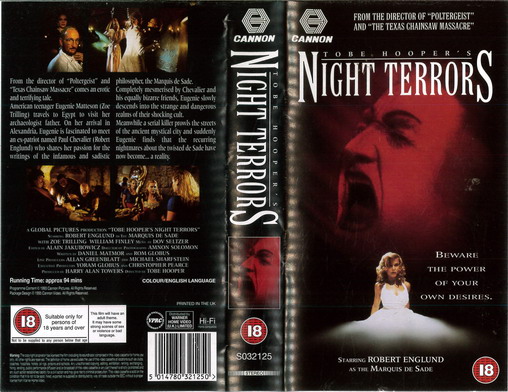 TOBE HOOPER'S NIGHT TERRORS (VHS) UK
