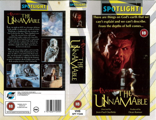 UNNAMABLE (VHS)UK