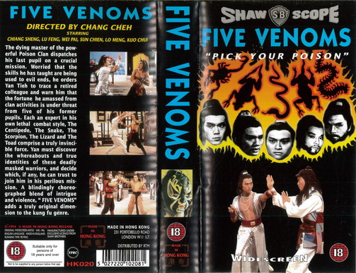 FIVE VENOMS (VHS) UK