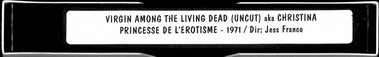 VIRGIN AMONG THE LIVING DEAD (VHS)