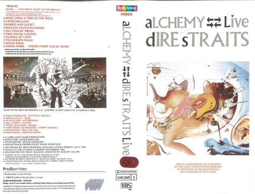 DIRE STRAITS - ALCHEMY LIVE (BEG VHS)