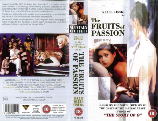 FRUITS OF PASSION  (VHS) UK