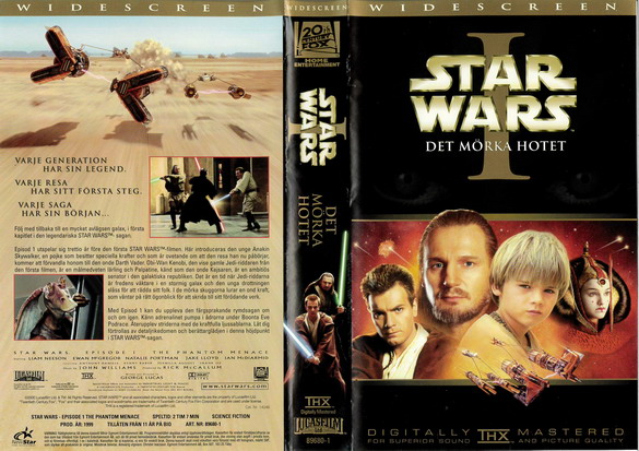 STAR WARS EPISODE 1 DET MÖRKA HOTET (VHS)