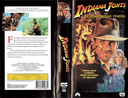INDIANA JONES OCH DE FÖRDÖMDAS TEMPEL (VHS)