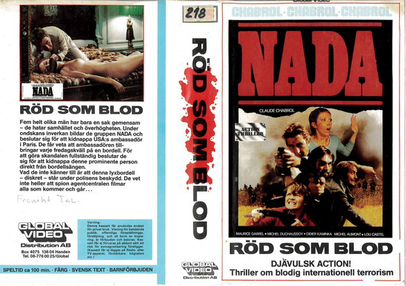 NADA - RÖD SOM BLOD (VHS)