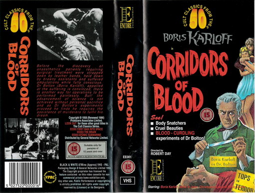 CORRIDORS OF BLOOD (VHS) UK