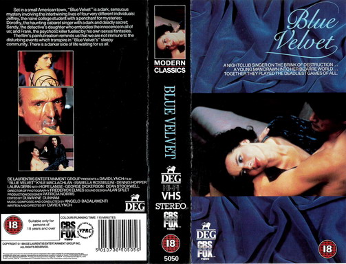 BLUE VELVET  (VHS) UK