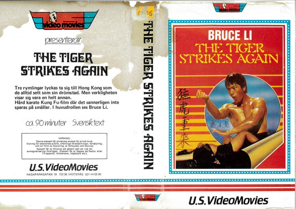 Tiger Strikes Again (VHS) SLITET OMSLAG