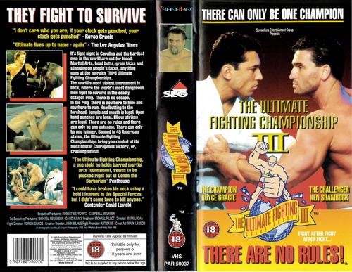 UFC 3 (VHS) UK IMPORT