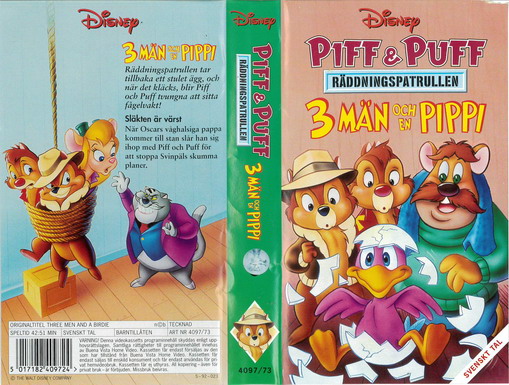 PIFF & PUFF RÄDDNINGSPATRULLEN - 3 MÄN OCH EN PIPPI(VHS)