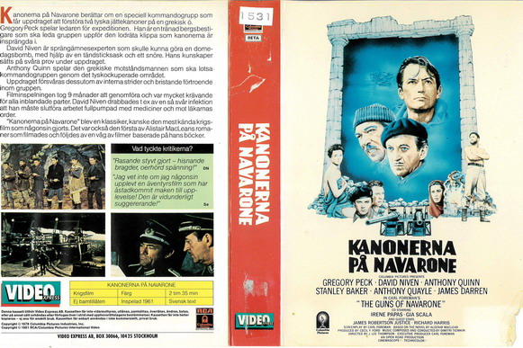KANONERNA PÅ NAVARONE (VHS)