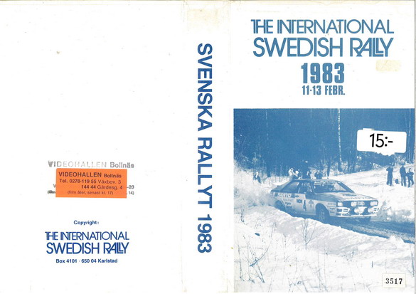 SVENSKA RALLYT 1983 (VHS)