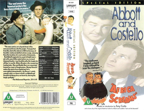 ABBOTT AND COSTELLO - AFRICA SCREAMS (VHS) (UK-IMPORT)