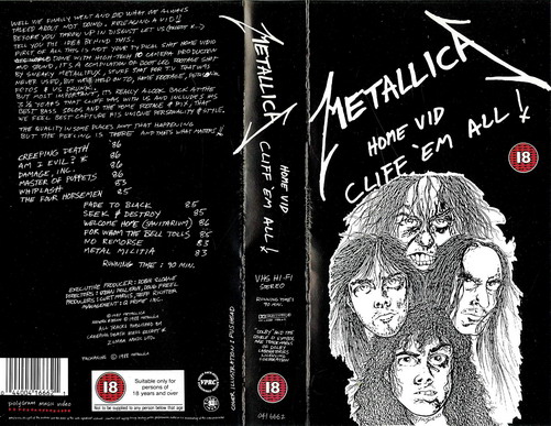 METALLICA - HOME VID CLIFF ÈM ALL (BEG VHS)