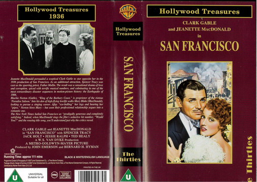 SAN FRANCISCO (VHS) UK