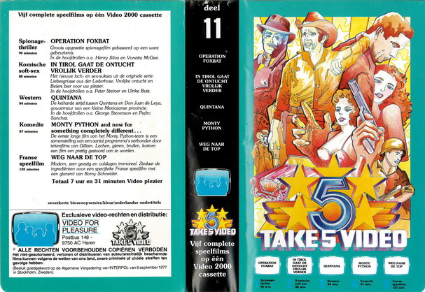 TAKE 5 VIDEO DEEL 11 (VIDEO 2000) HOL