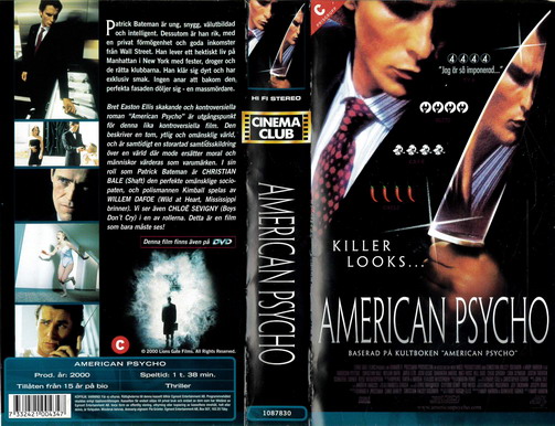 AMERICAN PSYCHO (VHS) CINEMA CLUB
