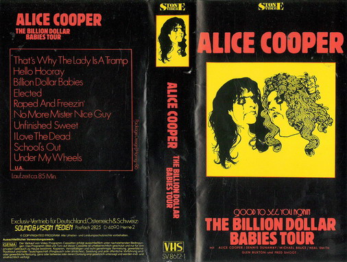 ALICE COOPER - BILLION DOLLAR BABIES TOUR(VHS)