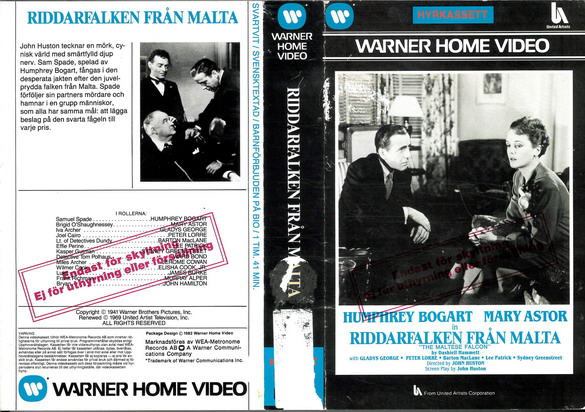 RIDDARFALKEN FRÅN MALTA (vhs)