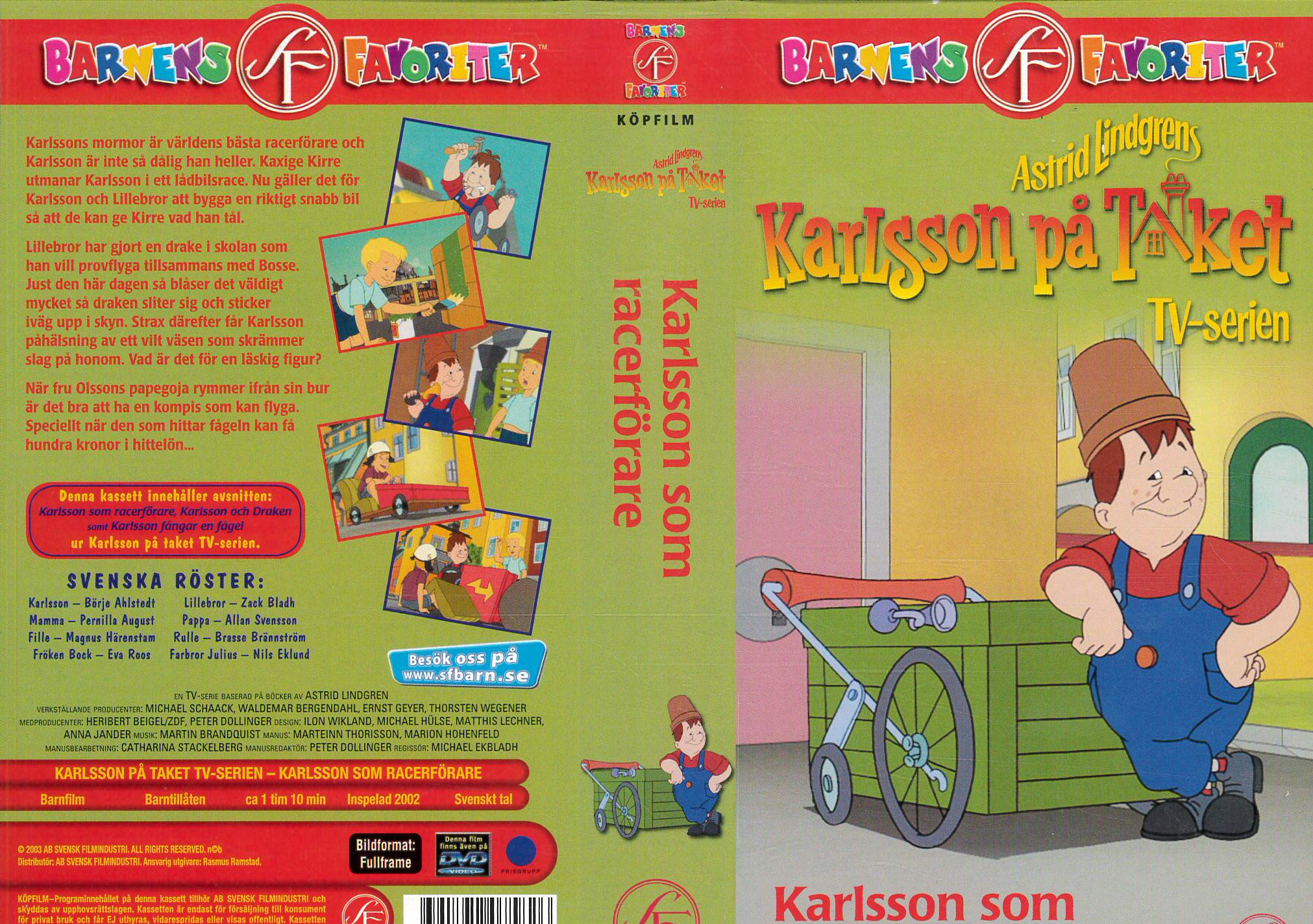 KARLSSON PÅ TAKET - karlsson som racerförare (VHS)