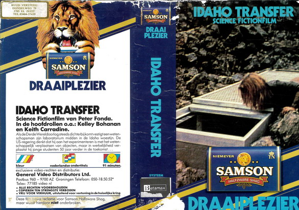 IDAHO TRANSFER (vhs-omslag)