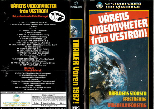 Vårens Nyheter Från Vestron (vhs)