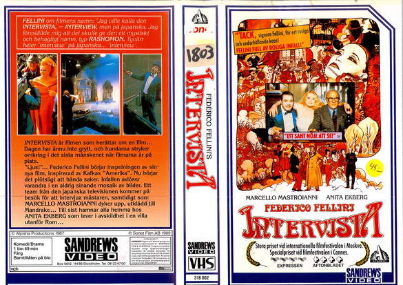 INTERVISTA (vhs-omslag)