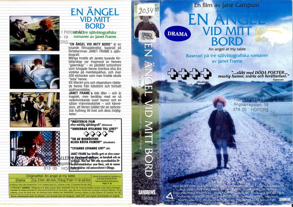 EN ÄNGEL VID MITT BORD (vhs-omslag)