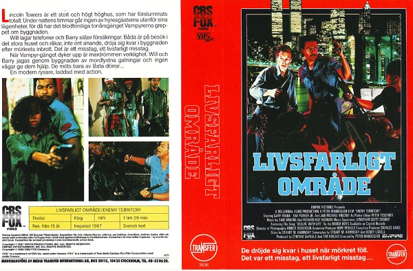 LIVSFARLIGT OMRÅDE (vhs-omslag)