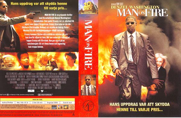 MAN ON FIRE (vhs-omslag)