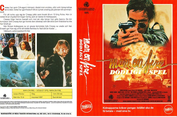 MAN ON FIRE (vhs-omslag)