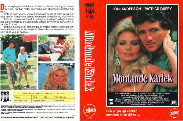MÖRDANDE KÄRLEK (vhs-omslag)