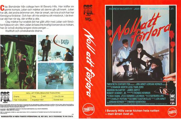 NOLL ATT FÖRLORA (vhs-omslag)