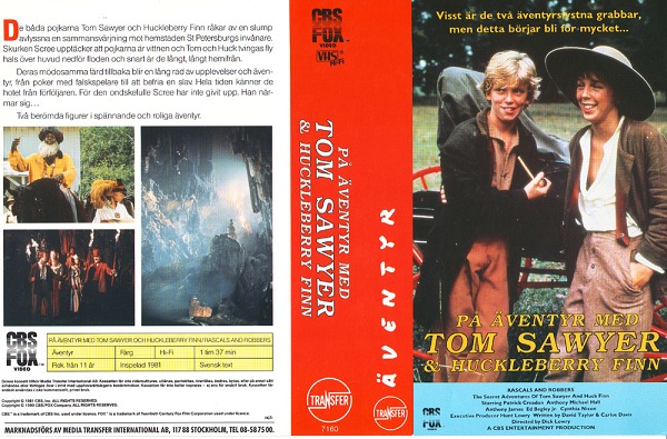 PÅ ÄVENTYR MED TOM SAWYER & HUCKELBERRY FINN (vhs-omslag)