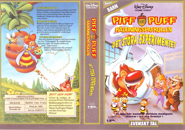 PIFF OCH PUFF RÄDNINGSPATRULLEN DET STORA EXPERIMENTET (Vhs-Omsl
