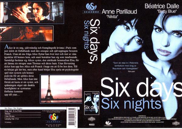 SIX DAYS, SIX NIGHTS (vhs-omslag)