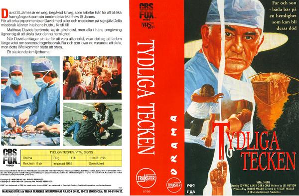 TYDLIGA TECKEN (vhs-omslag)
