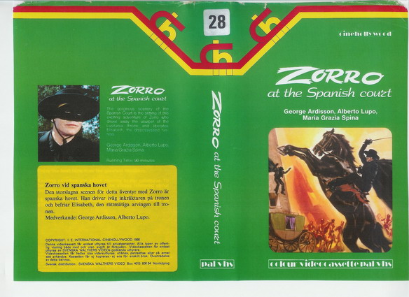 28 ZORRO VID SPANSKA HOVET(VHS)