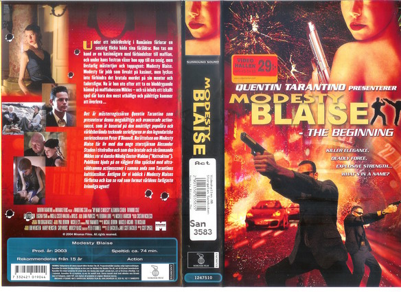 MODESTY BLAISE THE BEGINNING (VHS)