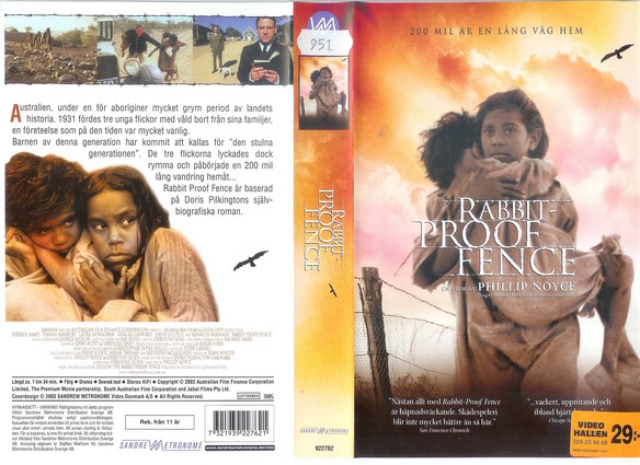 RABBIT PROOF FENCE (vhs-omslag)