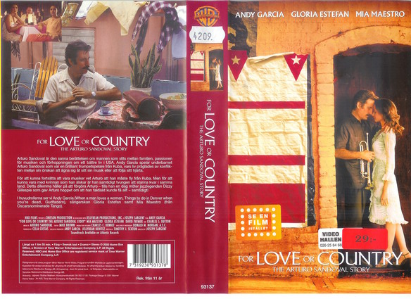 FOR LOVE OR COUNTRY (vhs-omslag)