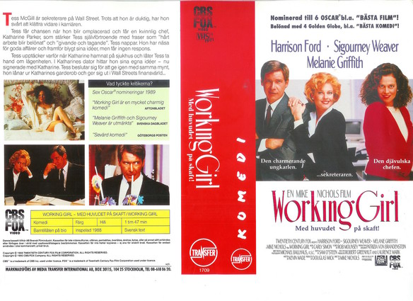 WORKING GIRL (vhs-omslag)