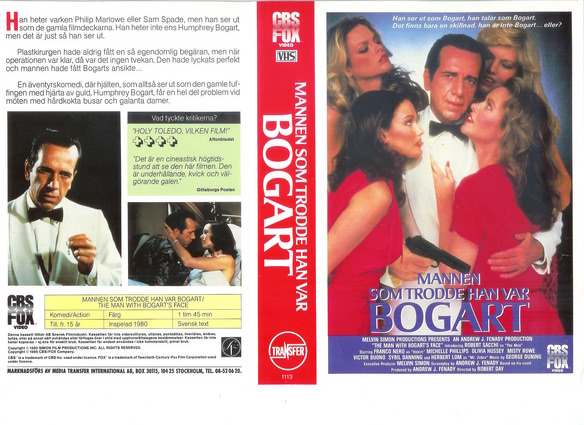 MANNEN SOM TRODDE HAN VAR BOGART (vhs-omslag)
