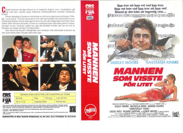MANNEN SOM VISSTE FÖR LITET (vhs-omslag)