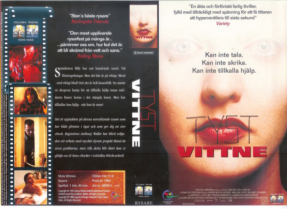 TYST VITTNE (Vhs-Omslag)