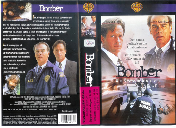 BOMBER - unabombaren 1996  (VHS)